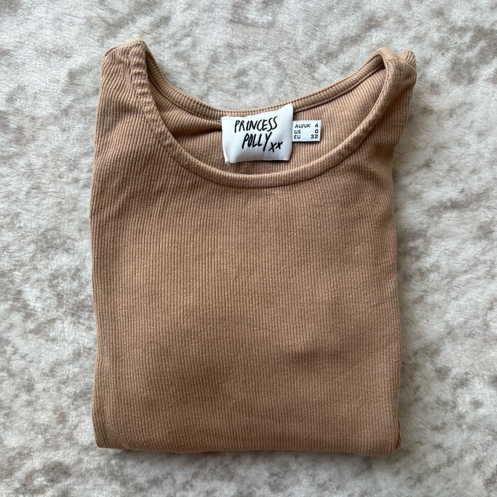 Princess Polly Tan Long Sleeve Top - Picture 2 of 5